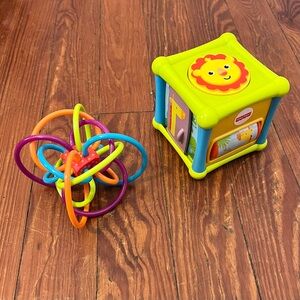 Bundle of Baby Toys Fisher-Price Activity Cube & Manhattan Toy Teether Rattler